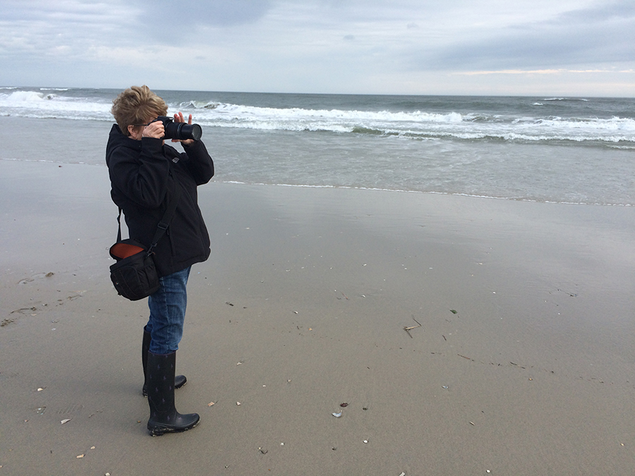 Photographing down the shore