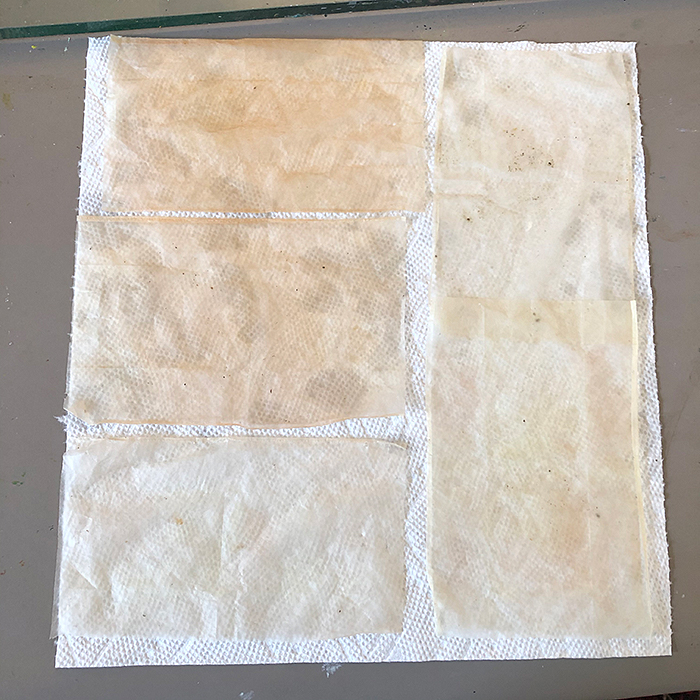 Image of drying tea bag papers