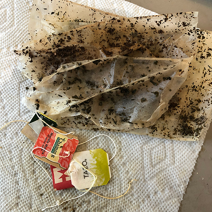 Image of empty tea bag papers