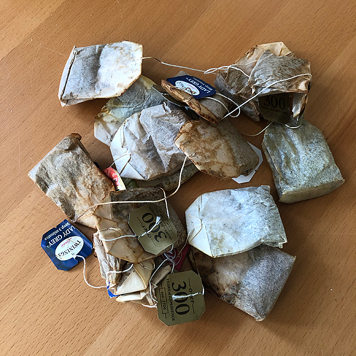 Image of used tea bags