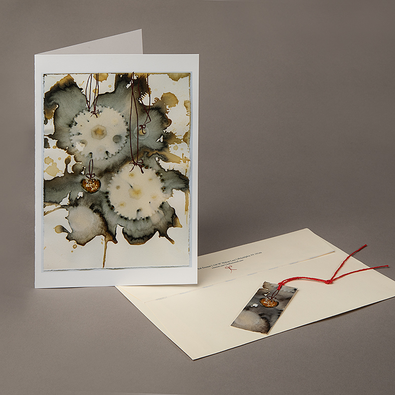Image of Holiday Card with Pattern made from Rusty Gears