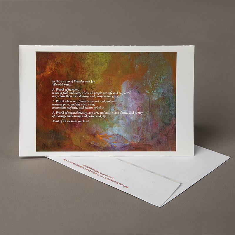 Image of Holiday Card with Poem on abstract background