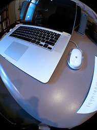 Lap top with fish eye