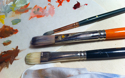 Palette and brushes