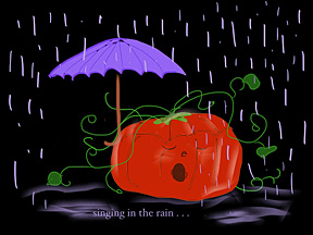 10.15: Singing in the rain.