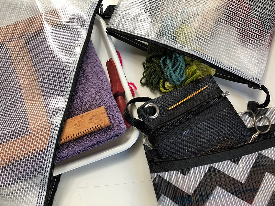 Image of a weaving studio in a bag